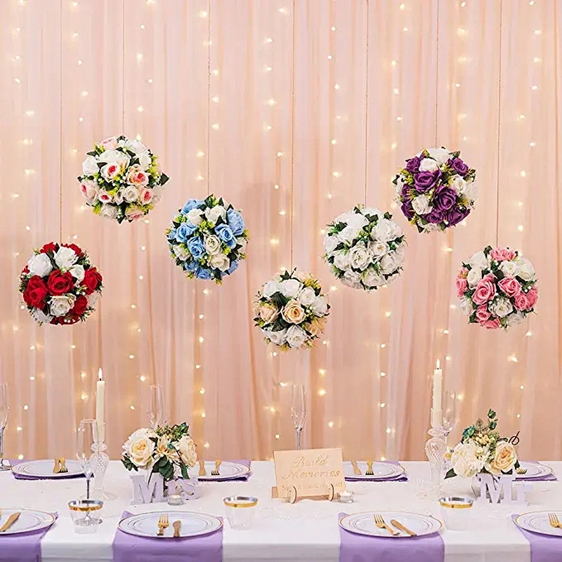 Artificial Flower Silk Rose Flowers Decor Make Ball Holiday Decor Artificial Flower Wedding Reception