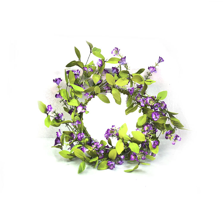 Hand Wrapped Spring Floral Candle Ring wreath home decoration plant Wild Flower Wreath