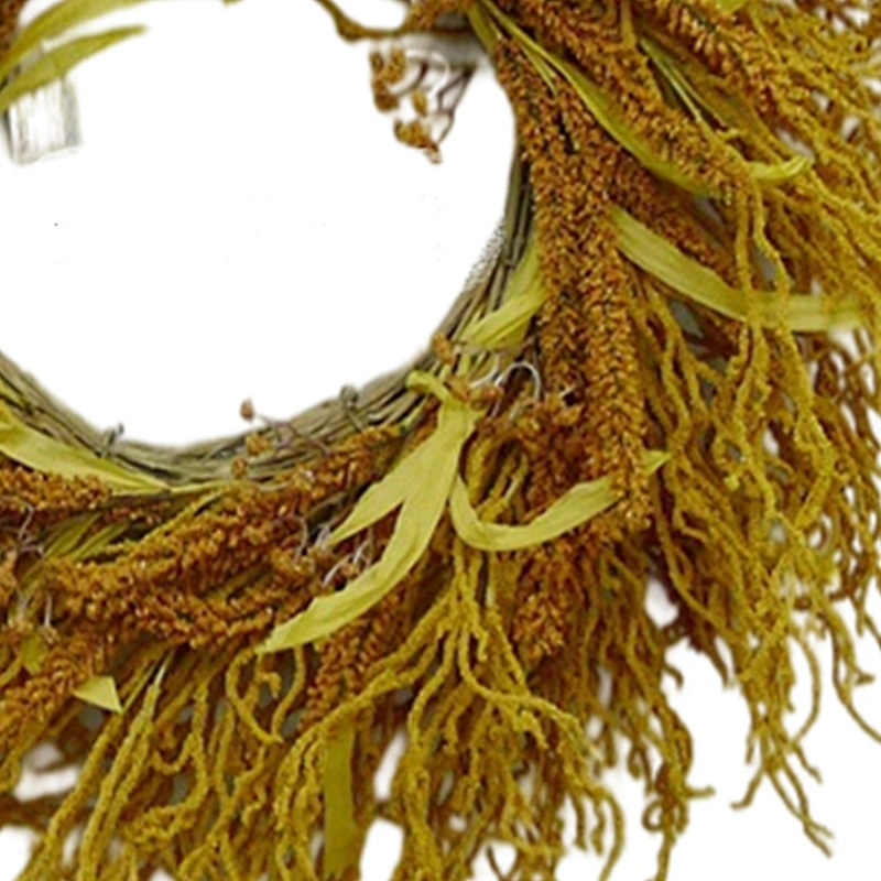 High Quality Affordable Orange And Yellow Spray 70cm artificial autumn wheat Home Door Decorations