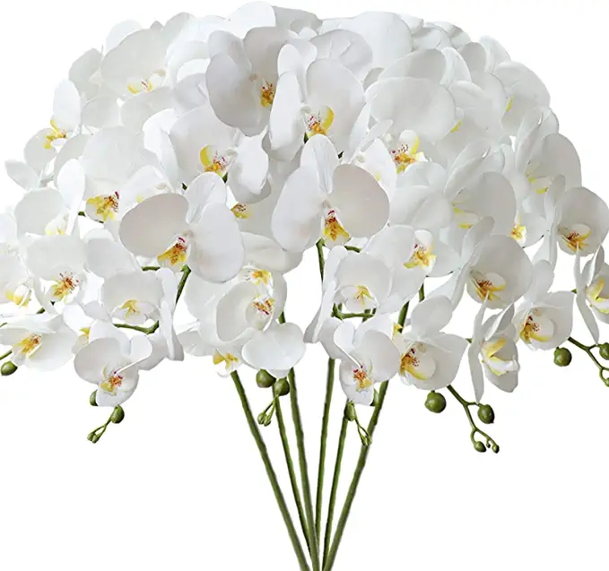Wholesale Artificial phalaenopsis Flowers Artificial Orchid Flowers Stem Plants for Home