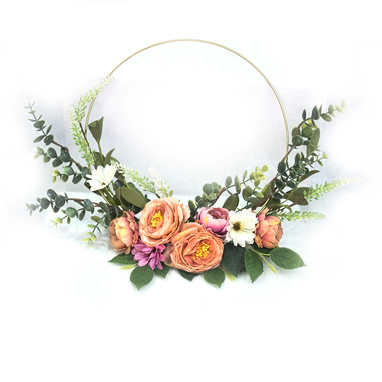 New Design artifical plant Peony asst Half Wreath Handy Carfts decoration simulation wreaths
