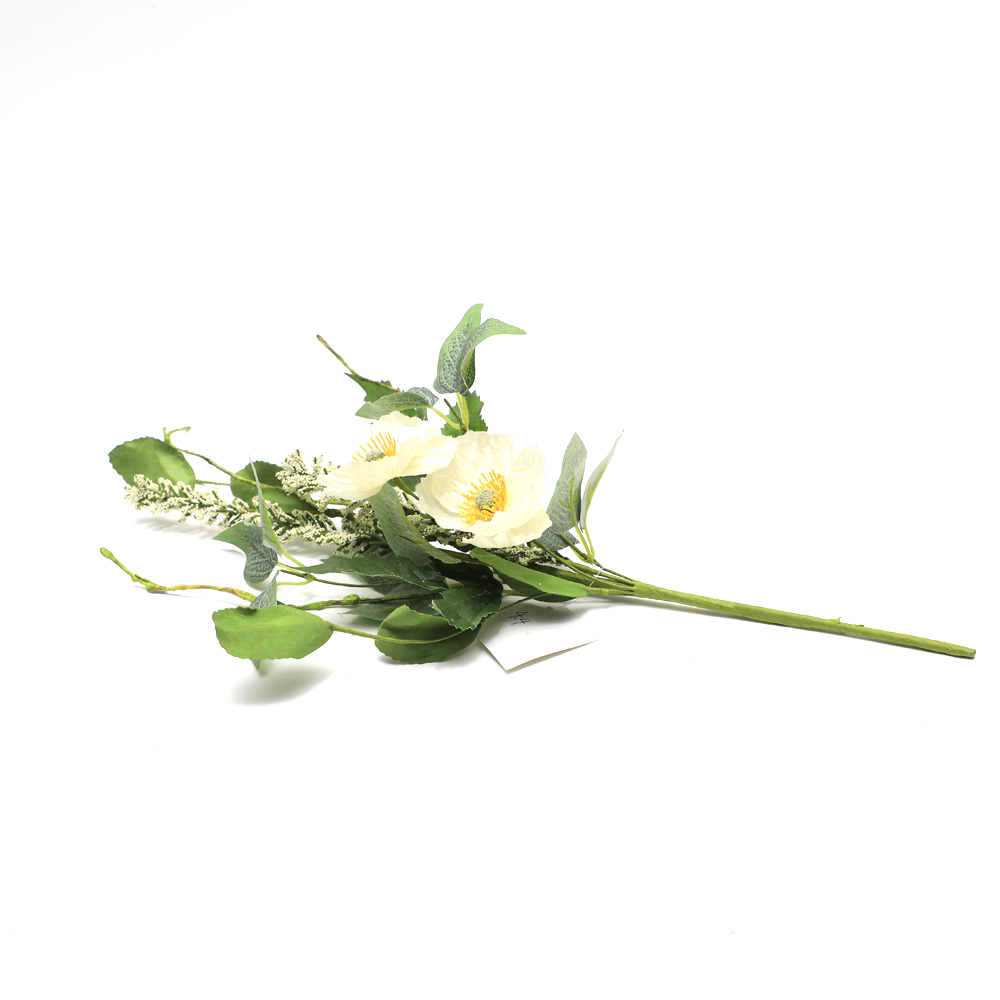Factory Supply Colorful 40CM Spring Poppy frame Wreath Real Touch Wreath for home decoration Faux Flower