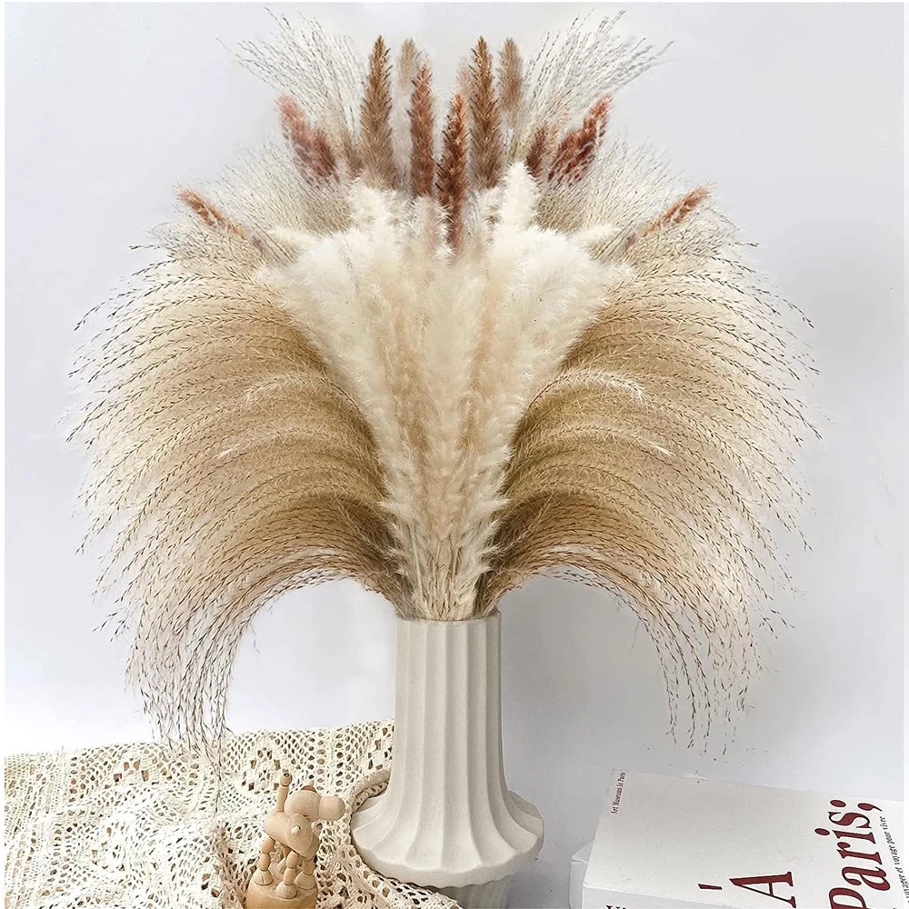 Natural Dried Pampas Grass Decoration Artificial flowers Arrangement Boho Wedding Bouquet Decoration Artificial flowers