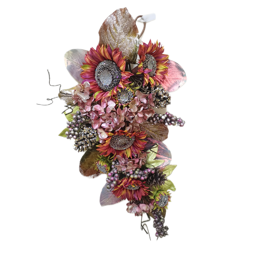 Popular and fashion autumn decoration artificial silk flower bouquet real touch wreath artificial flower ball