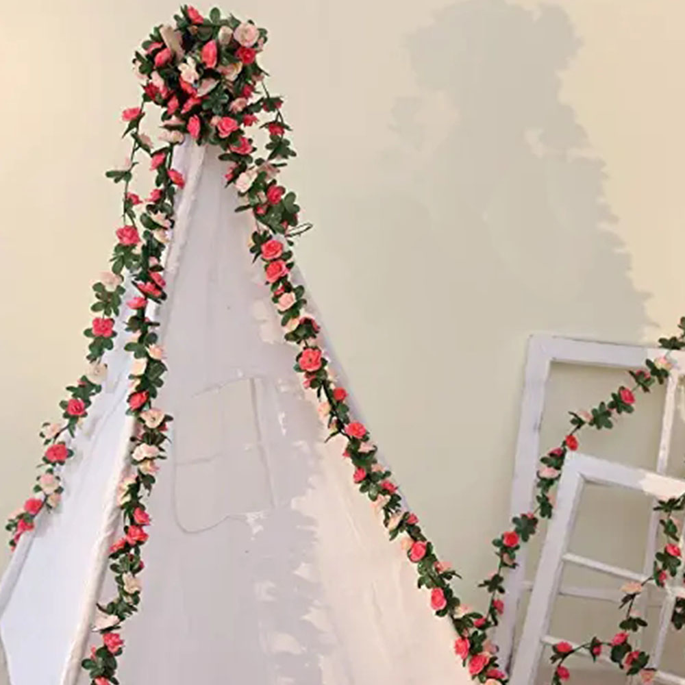 Decor Artificial Flowers Garland Rose Vine Artificial Flowers Hanging Rose Ivy Hanging Baskets Wedding Arch Garden Background