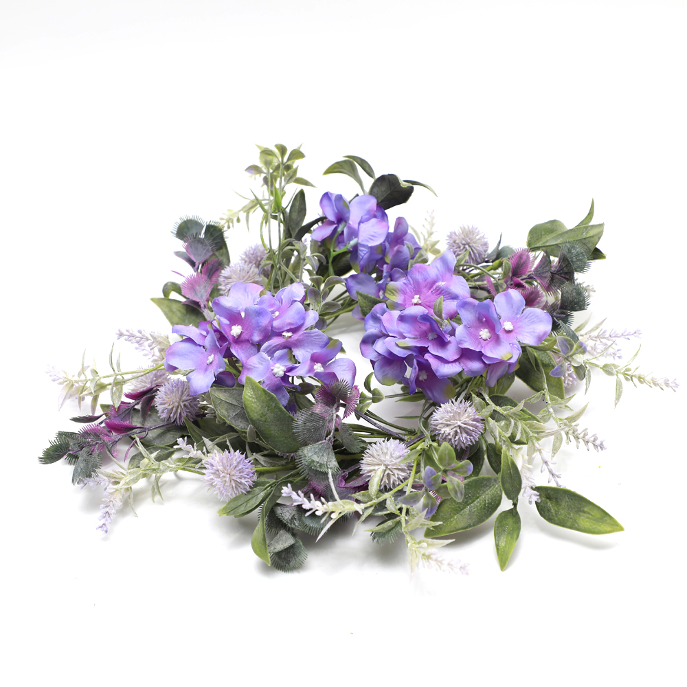 Factory Supply Real Touch 36CM Wreath Handy Carfts Wild floral Tulip Wreath with Lavender Faux Flower Realistic