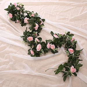 Artificial rose vine hanging flowers wall decoration rattan Artificial plants leaves garland romantic wedding home decoration