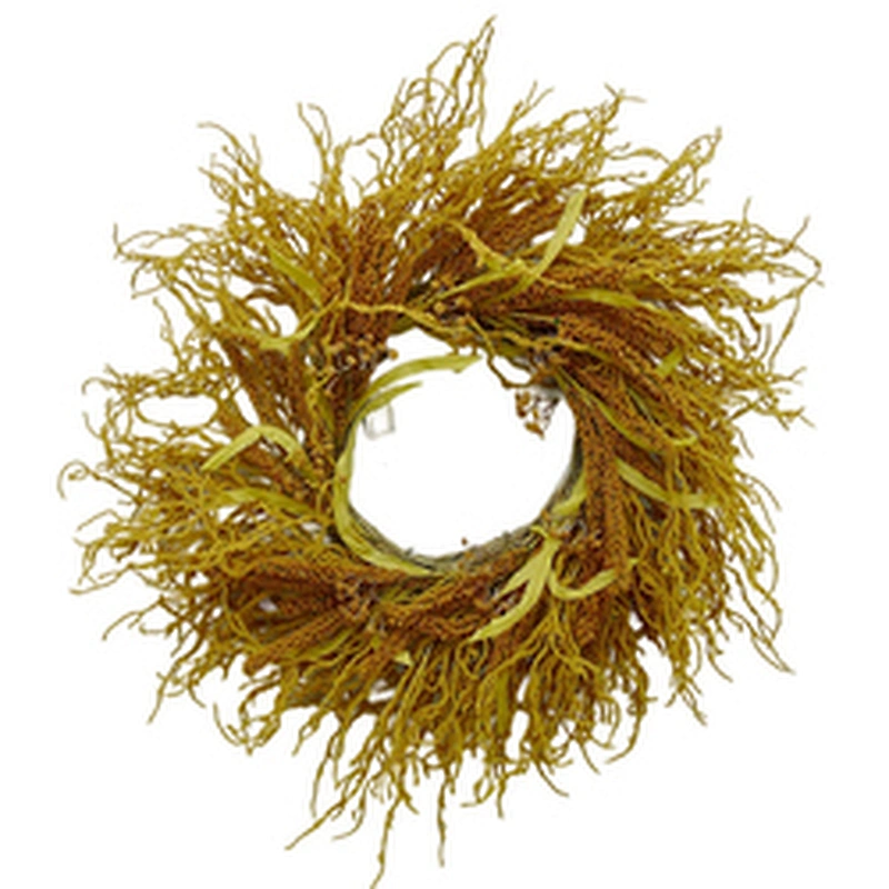 High Quality Affordable Orange And Yellow Spray 70cm artificial autumn wheat Home Door Decorations