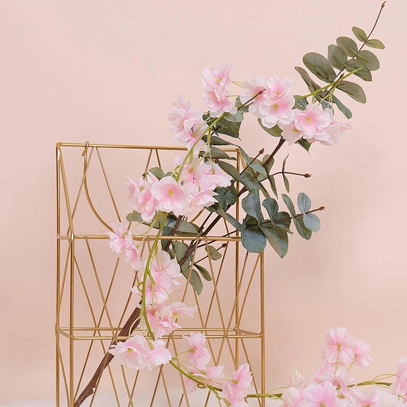 Cherry blossom Rattan Wedding Arch decoration Artificial Vine Artificial flowers Home decor DIY Silk Hanging Garland Wreath