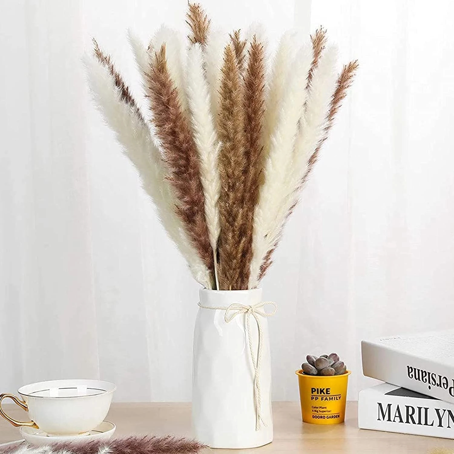 Dried Reeds Natural Dried Plants Bunch Small Pampas Grass DIY Craft Wedding Bouquet Photography Props Home Decoration Supplies