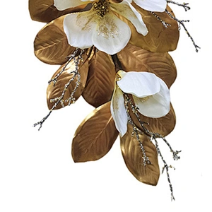 Christmas Decorations Artifical Glitter Plant Bundle Fashion Plastic Magnolia Leaves Bundle
