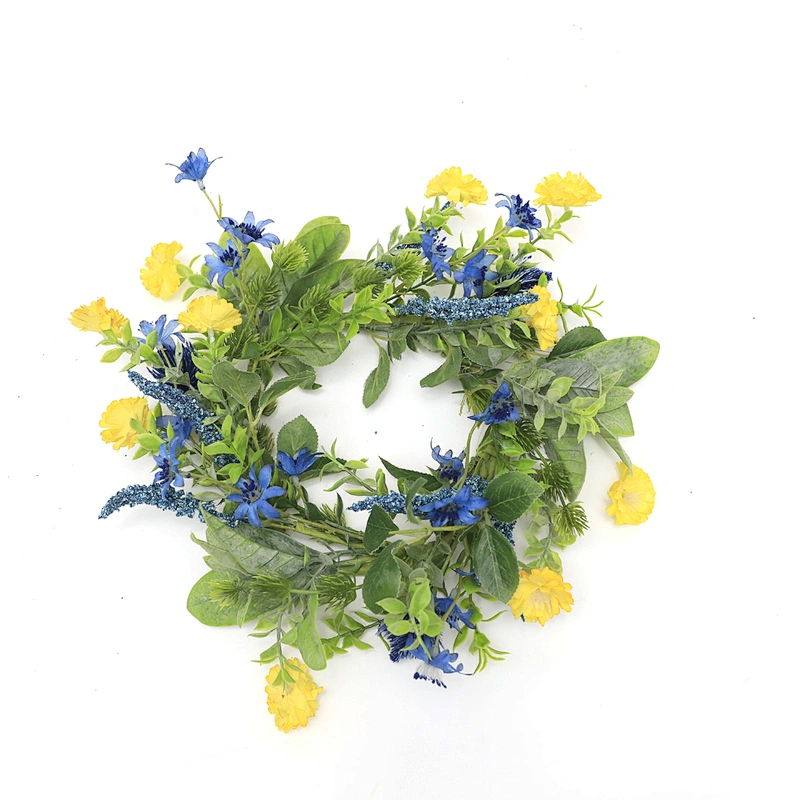 New Style Wild Floral Decorative Wreath 35cm Home Decoration Tulip Wreath With Lavender Faux Flower