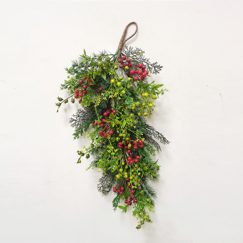 Custom sign wholesale hand wrapped floral autumn hand wrapped floral decoration artifical plant leaves wreath