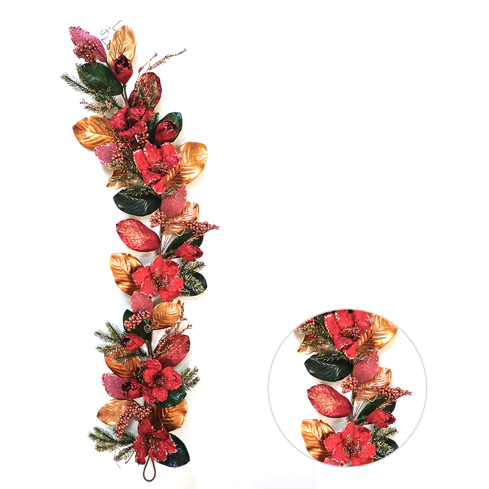 Hand Wrapped Floral with berry Artificial flowers 182.9cm Christmas decorations Artificial flowers
