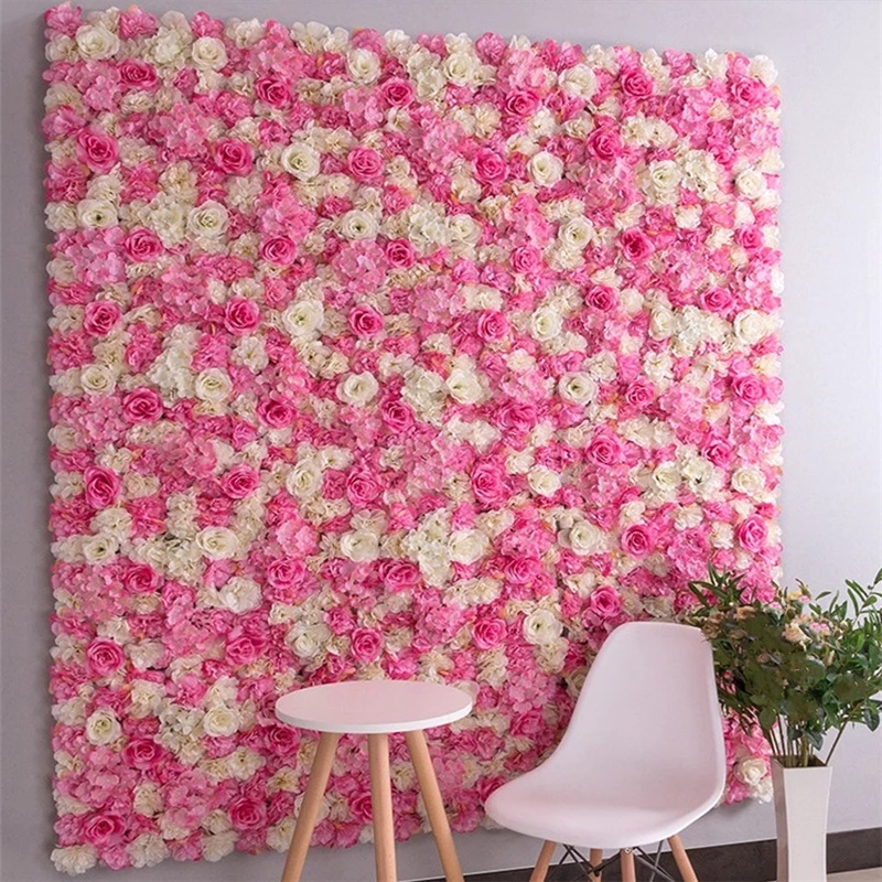 Silk Rose Flower Wall Home Hotel 40x60cm Decoration Decoration Romantic Wedding Flowers Backdrop Artificial Flowers For Wedding