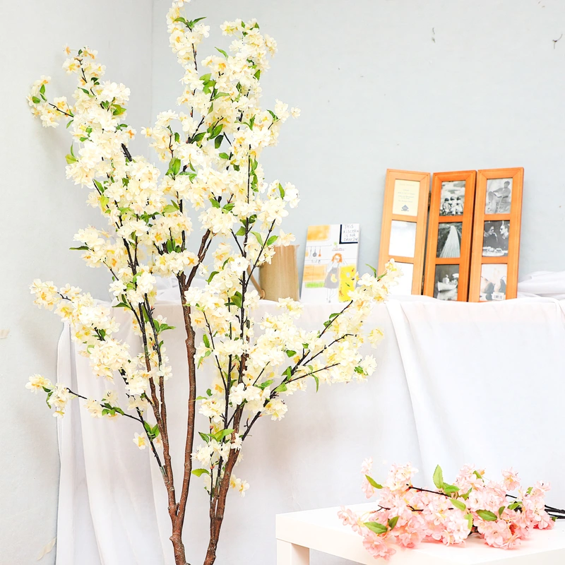 Popular Wholesale Artificial Silk Cherry Blossom Tree Customer Indoor Cherry Blossom Tree