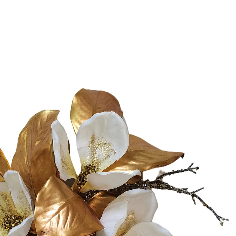 Personalized Arts And Crafts Bundle Christmas Decorations Golden Leaves With White Flower