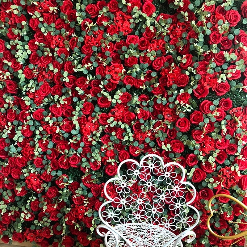 Red Collection Simulation Artificial Flower Wall Decoration Wedding Party Christmas Outdoor Decoration Rose Artificial Flower