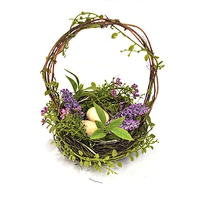 Real Touch Easter Wreath Artifical Plant Spring Wreath Decorative Egg  With Berry Wreath
