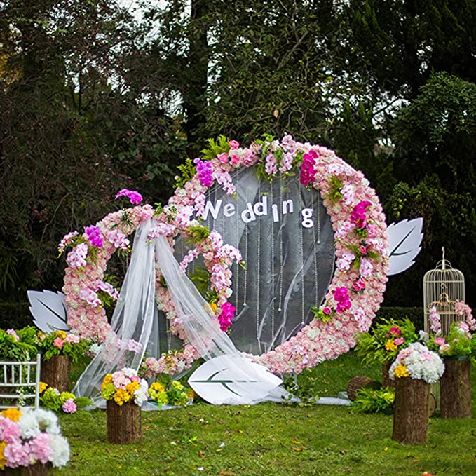 Focus on artificial flower manufacturing Birthday Party Artificial Flower Wall Romantic Artificial Flowers Plants Backdrop