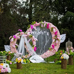 Focus on artificial flower manufacturing Birthday Party Artificial Flower Wall Romantic Artificial Flowers Plants Backdrop