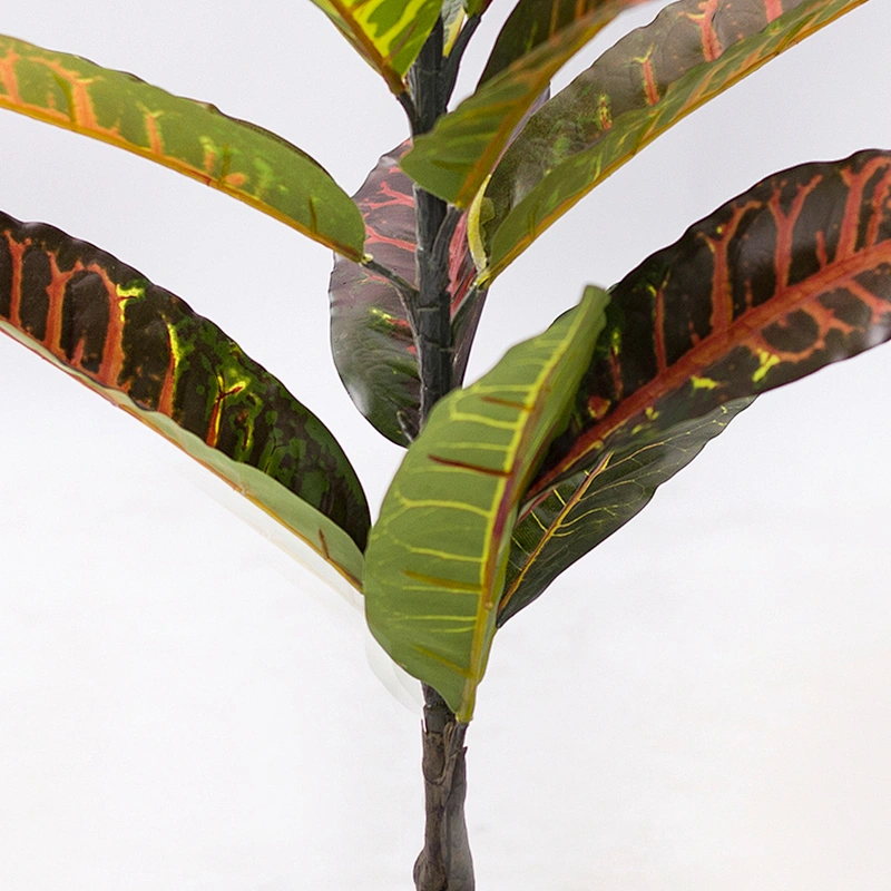 Factory Supply Ornamental Wholesale Artificial Plant Tree Colored Foliage Artificial Croton Leaves Plants For Sale