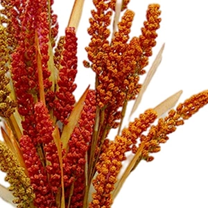 Custom Sign Wholesale Home Door Decorations 82cm Red And Yellow Artificial Flowers Artificial Wheat Spray
