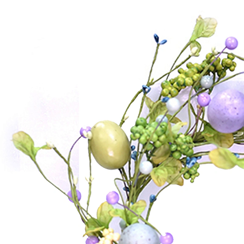 Arts And Crafts Easter party decorative Hand Wrapped Wreath Spring Floral Egg Wreath with Berry