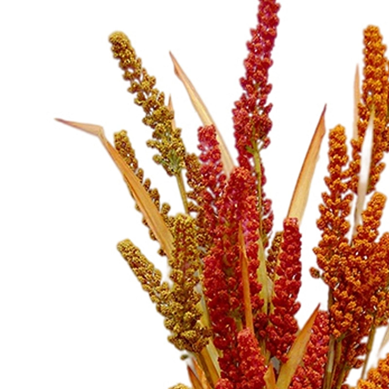 Custom Sign Wholesale Home Door Decorations 82cm Red And Yellow Artificial Flowers Artificial Wheat Spray