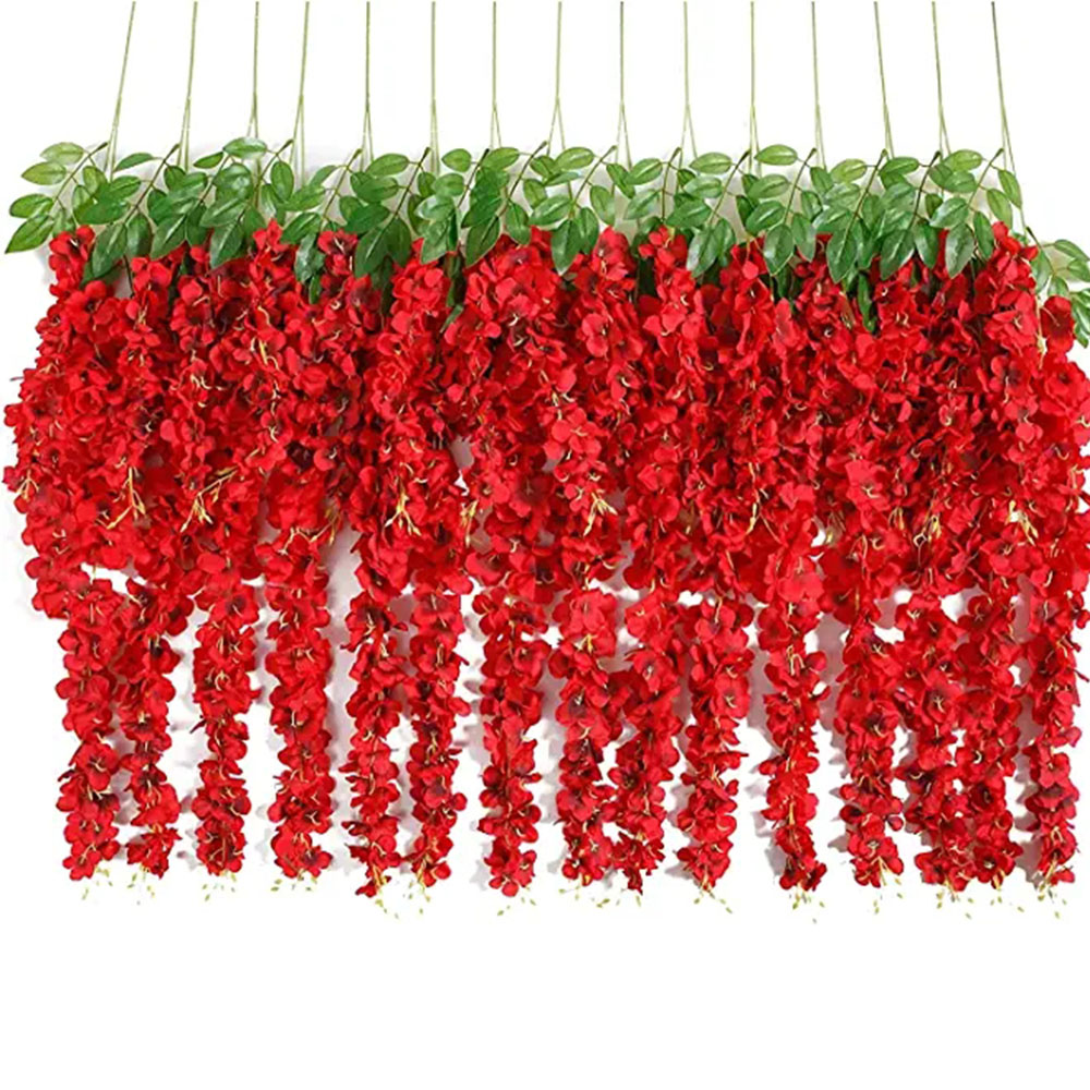 Wisteria Artificial Flowers Garland Hanging  Artificial Vine Silk Flower String Greenery Wedding Party Garden Home Decor