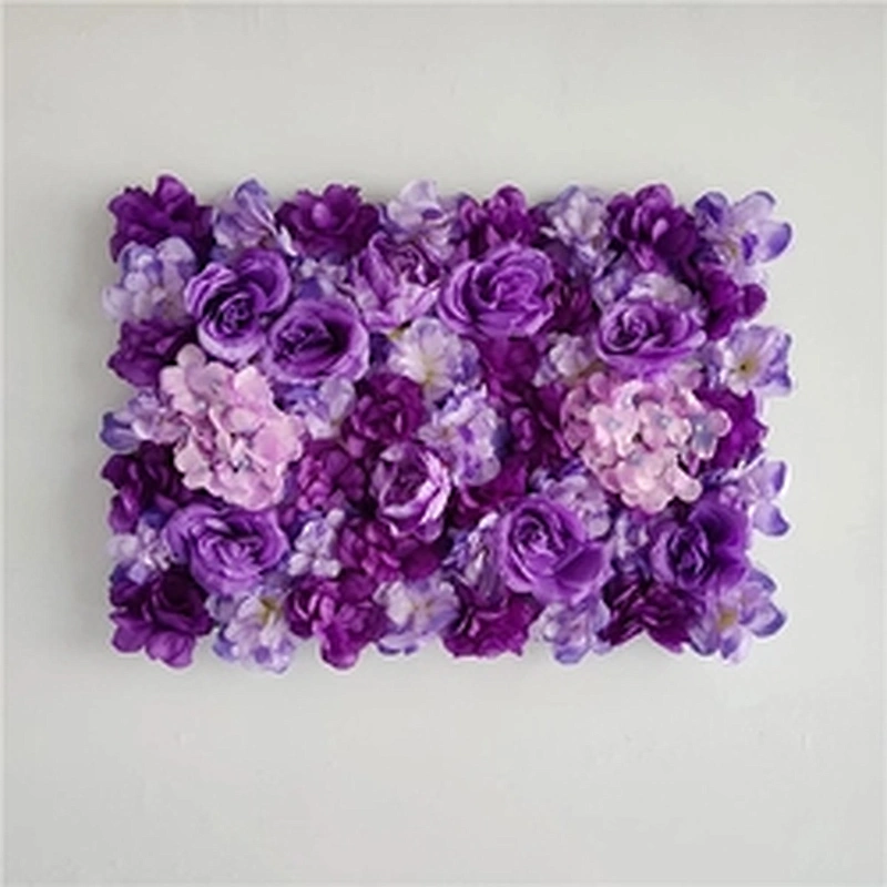 Silk Rose Flower DIY Decoration Flower Wall Panels Silk Rose Purple Wedding Backdrop Artificial Flowers