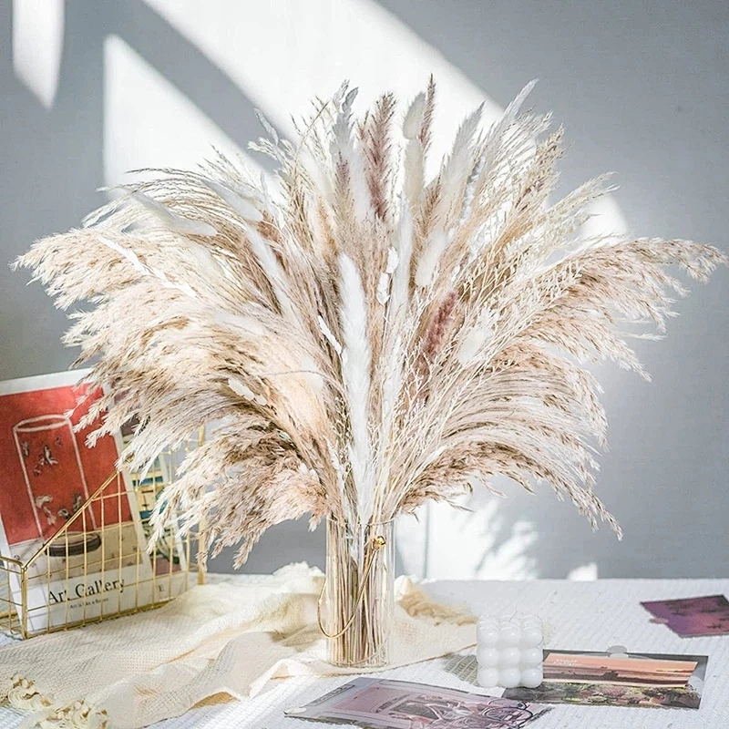 30pcs Dried Flowers Nature Bouquet Pampas Grass Flowers Wedding Decoration Artificielles Home Decor Artificial Flowers