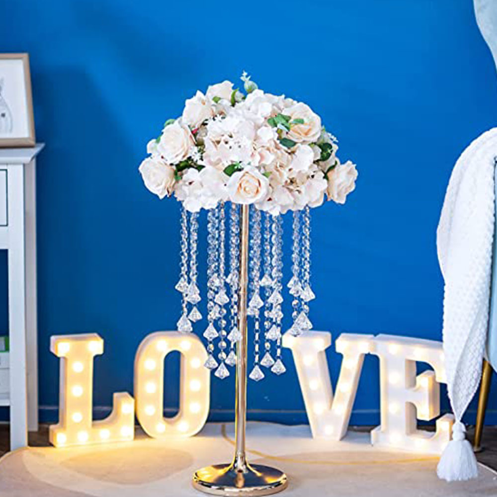 Decorations Artificial Flower Ball Wedding Centerpieces Metal Gold Crystals Centerpiece Artificial Flower Ball party decor