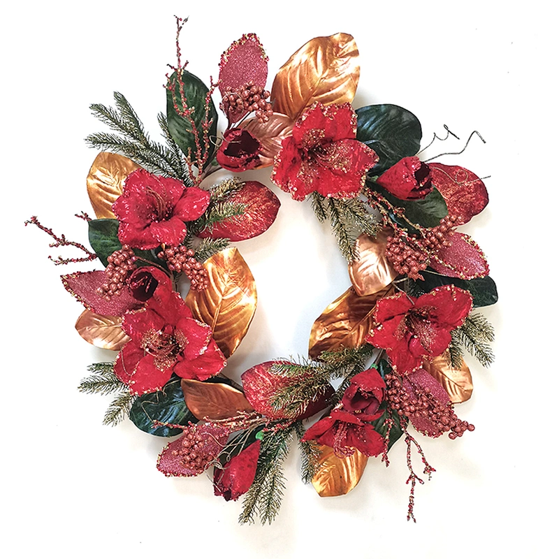 Pine needles and leaves Artificial flowers 76.2/45.7cm spray with white berry Artificial flowers Hand Wrapped Floral