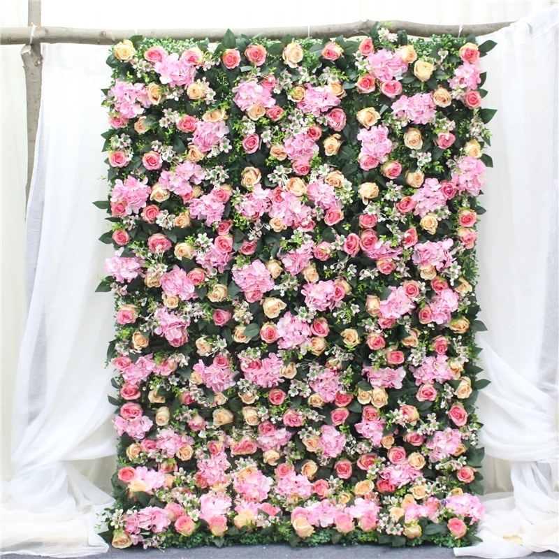 40*60cm high density artificial flower wall panel Milan turf DIY wedding background hotel party decor rose Artificial Flower