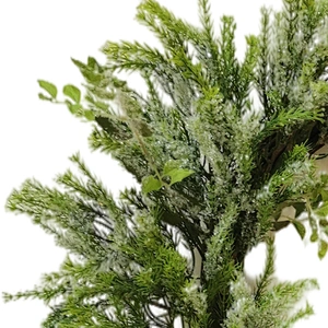 66/40.6cm Hand Wrapped Spring Floral Real Touch wreath Pine needles and leaves green wreath with snow