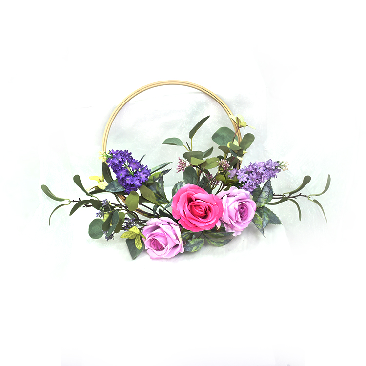 Wedding Decorative Real Touch Handy Carfts Wreath Spring wreath Rose with Silver Dollar asst