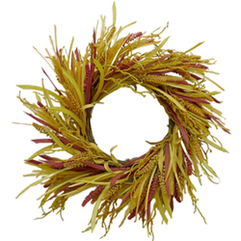 New Style Decoration Home Door Decorations 60cm Red And Yellow Artificial Flowers Artificial Wheat Spray