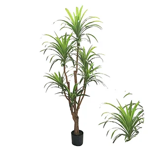 Nearly natural indoor artificial plastic dracaena polyester plastic iron wire paper artificial dracaena plant