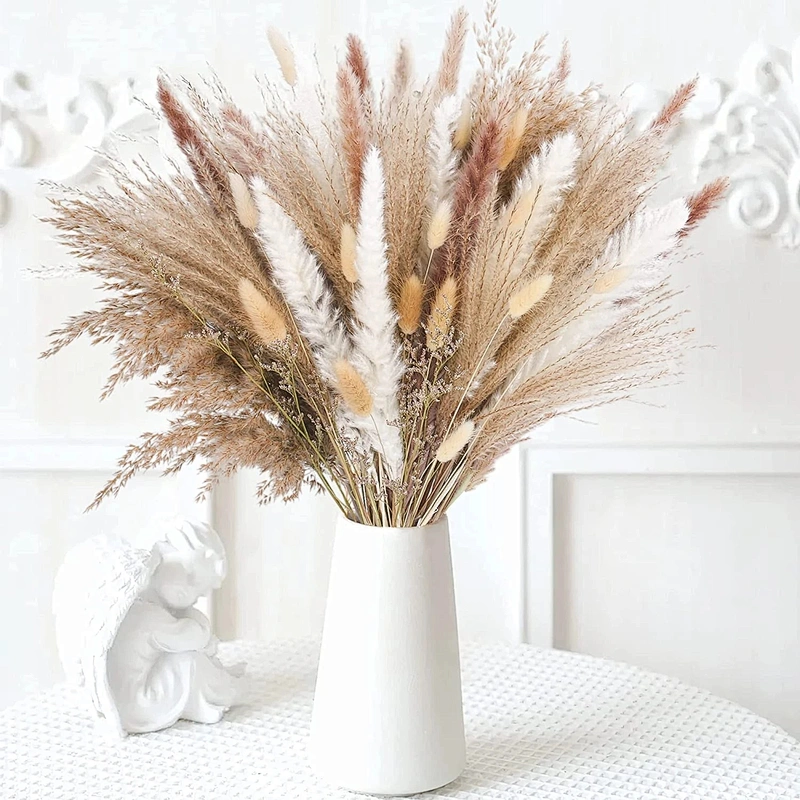 30pcs Dried Flowers Nature Bouquet Pampas Grass Flowers Wedding Decoration Artificielles Home Decor Artificial Flowers
