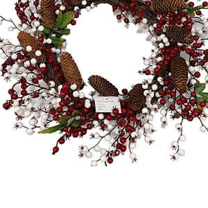 Best Sales Home Party Decor Garland Decorative Christmas Artificial Wreath With Lights