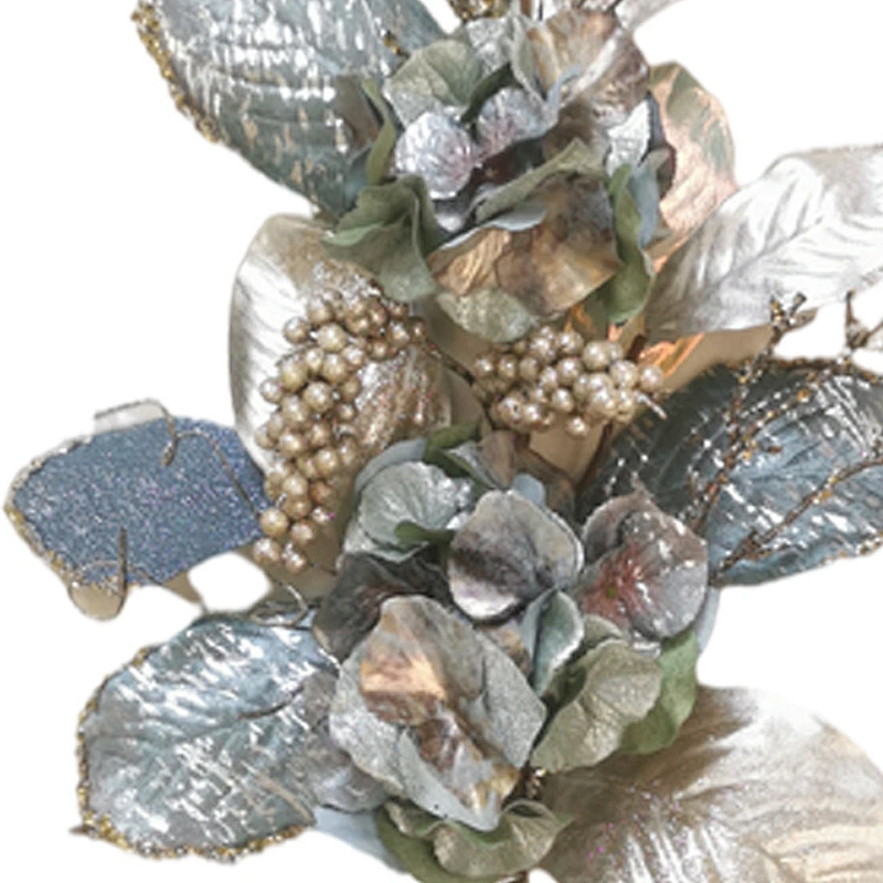 Christmas decorations blue hydrangea plants 99.06cm glitter spray artificial plants