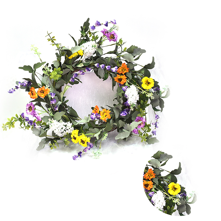 Eco Friendly personalized Real Touch Spring Flower Wreath Daisy artifical plant Wreath