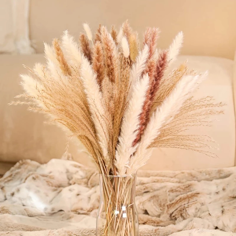 Plume Artificial flowers Decoration Fluffy Reed Plants Wedding Artificial flowers Arrangement Home Living Room Decor