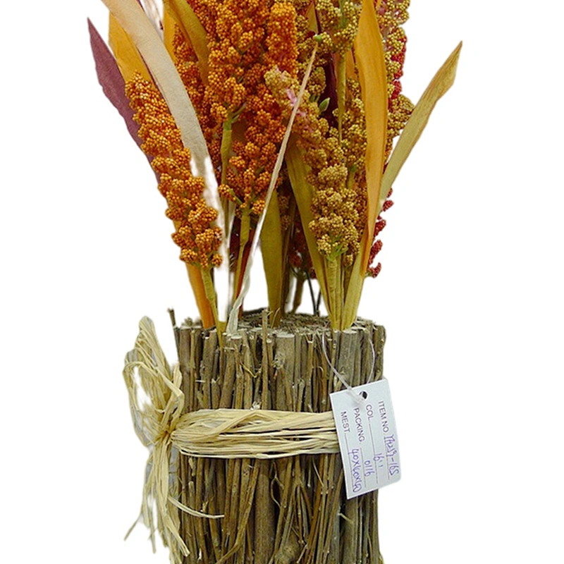 Custom Cheap Fashion Colorful Artificial wheat flower 42cm Red Orange Autumn Wheat red orange yellow flowers