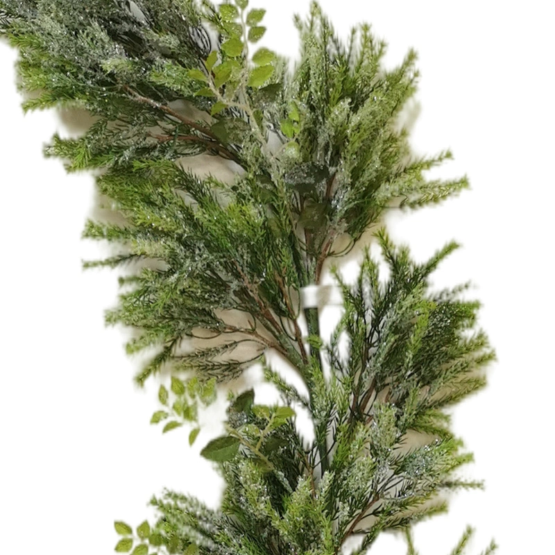 Arts And Crafts 182.88cm green garland Pine needles and leaves artificial decorative garland