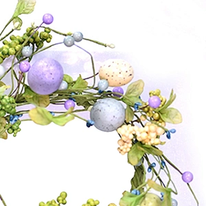 Arts And Crafts Easter party decorative Hand Wrapped Wreath Spring Floral Egg Wreath with Berry