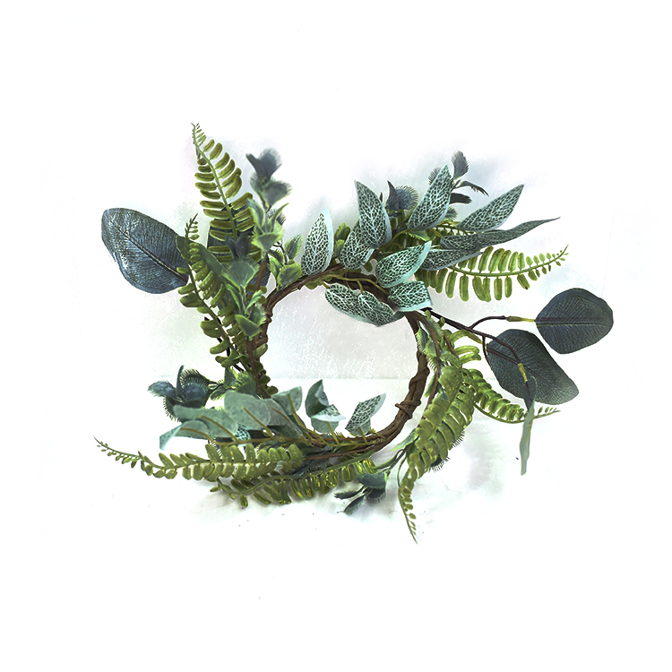 Custom Cheap Fashion Luxury artificial wreath spring Floral decoration Spring Eucalyptus Wreath with fern