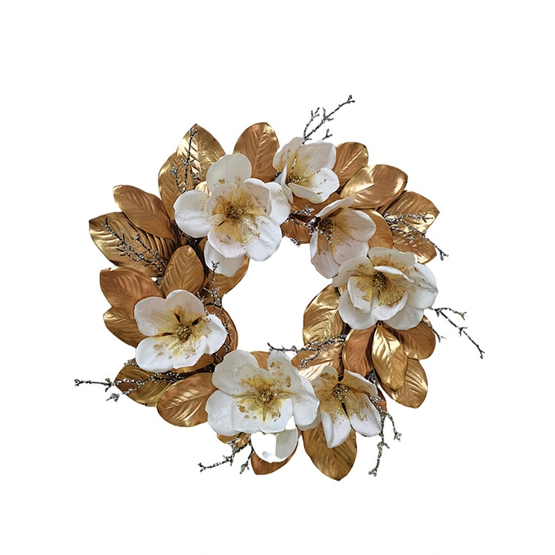Eco-Friendly Large Glitter Wreath Christmas Decorations Luxury Magnolia Leaves Wreath