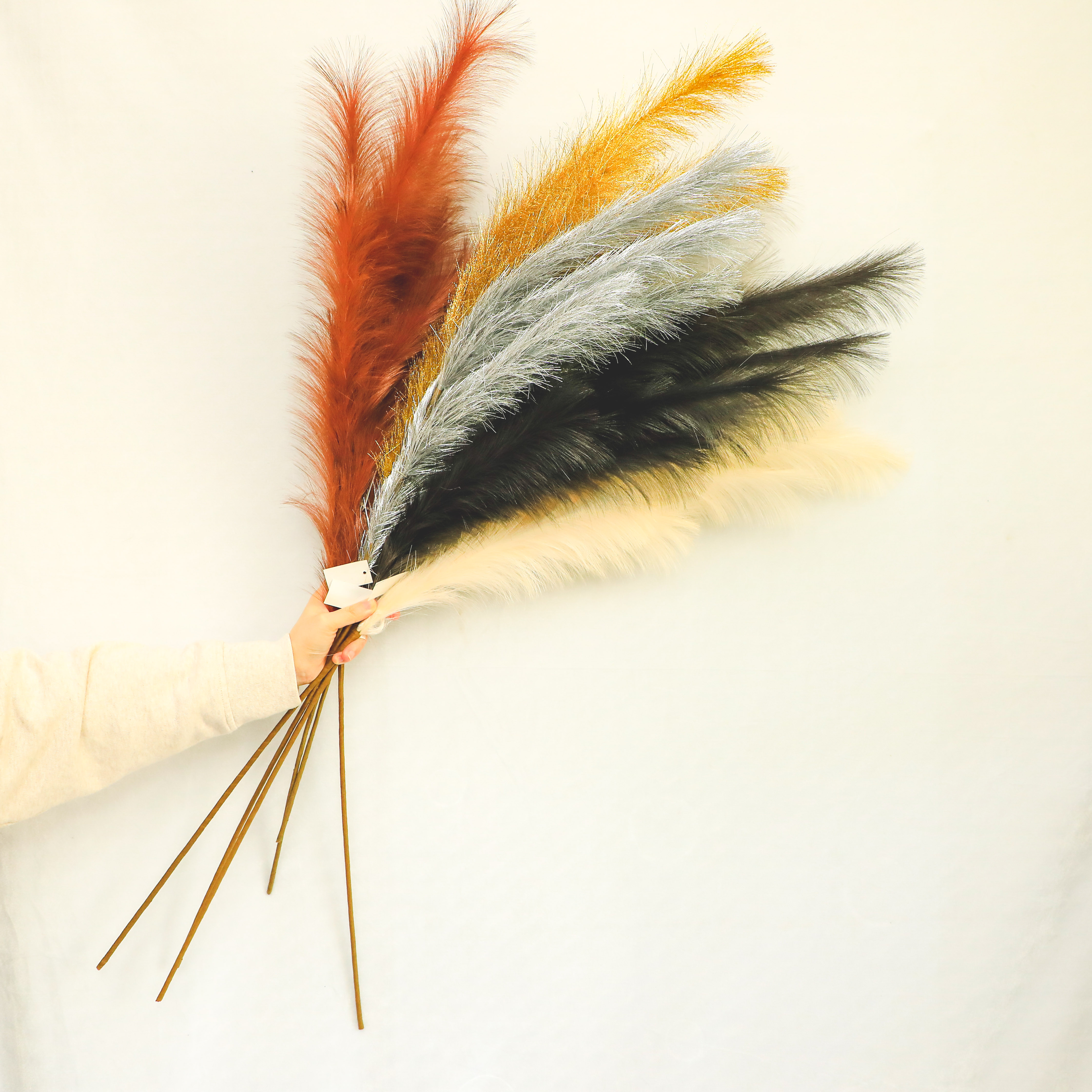 Decorate artificial pampas spray flower christmas decorations artificial hand wrapped floral artificial pampas spray